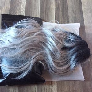 Fennell Ombré Silver/Grey Synthetic Lace Wig